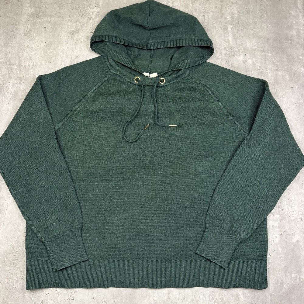 Anthropologie Moth Unwind Hooded Sweater Dark Academia Boho Womens Large Green